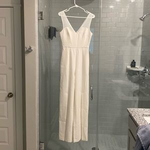 BCBG Maxazria sleeveless front slit wide leg jumpsuit
